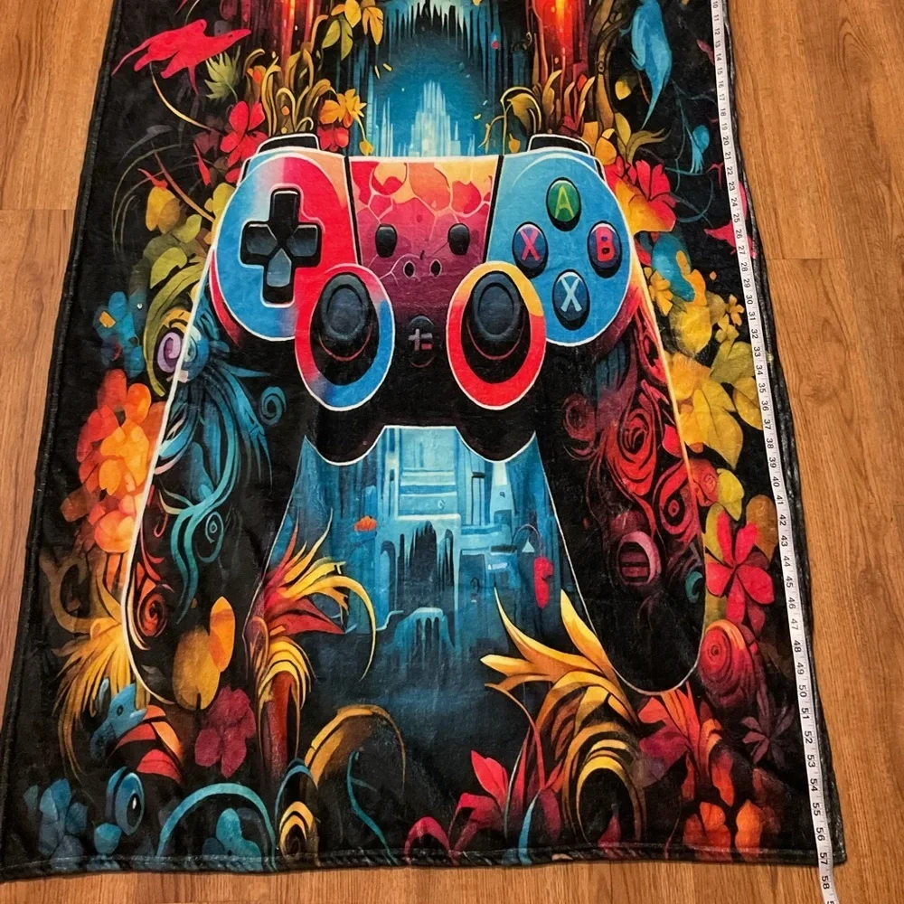 Colorful Gaming Controller Blanket fleece throw blanket